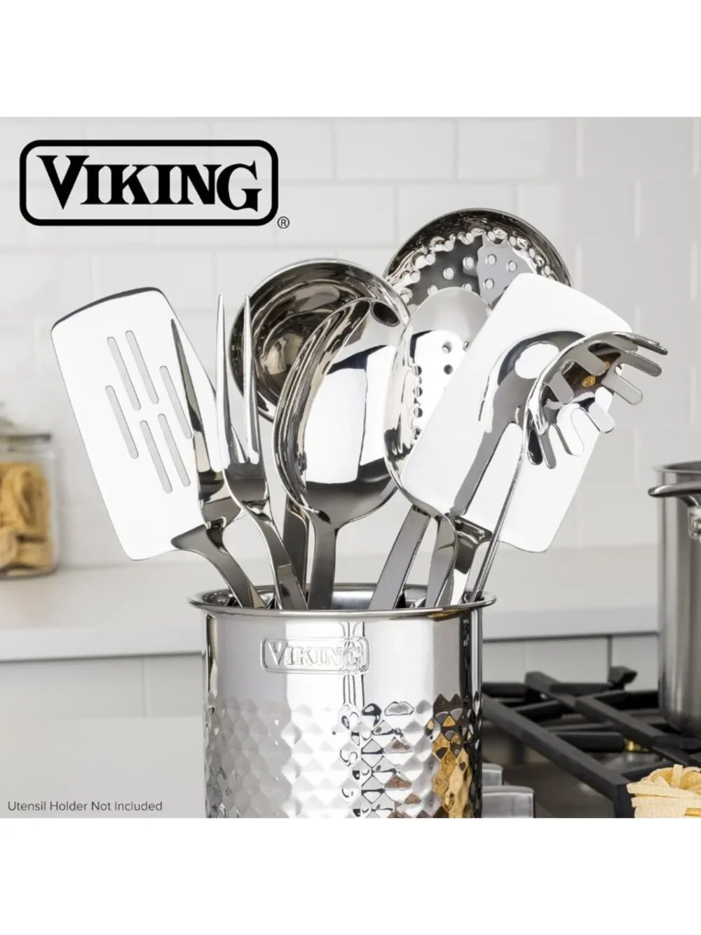 8-Piece Stainless Steel Cooking Utensil Set - Spatulas, Spoons, Ladle & More!
